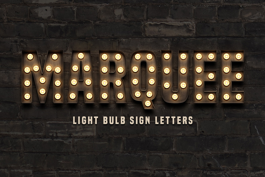 Marquee: Light Bulb Sign Letters in Objects - product preview 8