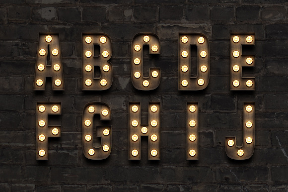Marquee: Light Bulb Sign Letters in Objects - product preview 1