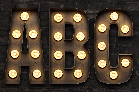 Marquee: Light Bulb Sign Letters in Objects - product preview 5