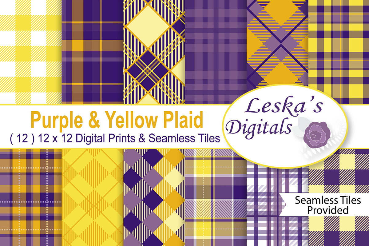 Purple and Yellow Plaids in Patterns - product preview 8