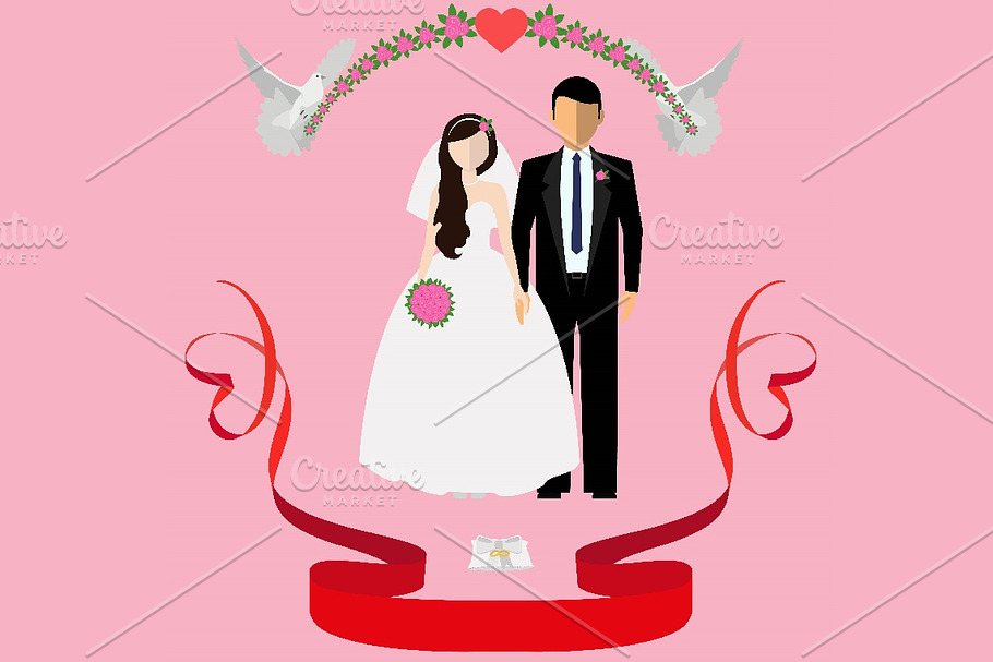 Happy newlyweds in Illustrations - product preview 8