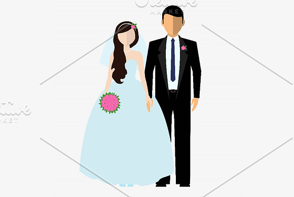 Happy newlyweds in Illustrations - product preview 1