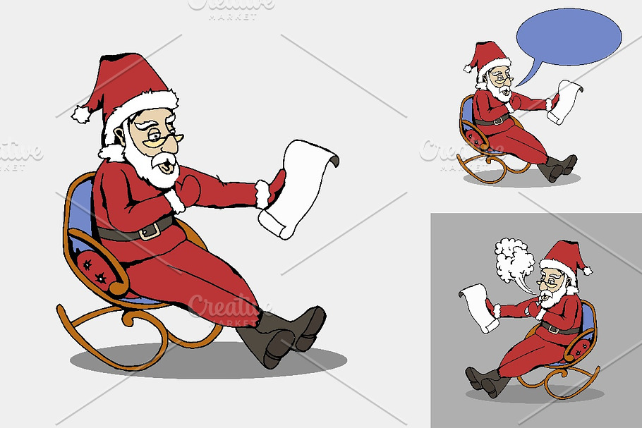 Santa with letter in Illustrations - product preview 8