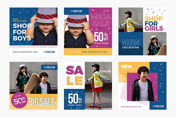 Kids Fashion Social Media Templates in Instagram Templates - product preview 2