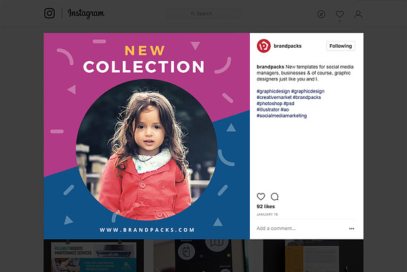 Kids Fashion Social Media Templates in Instagram Templates - product preview 4