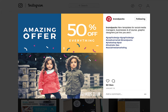 Kids Fashion Social Media Templates in Instagram Templates - product preview 7