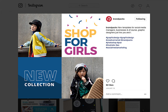 Kids Fashion Social Media Templates in Instagram Templates - product preview 11