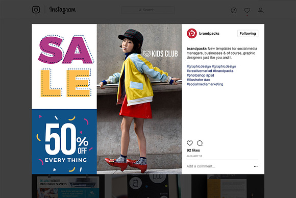Kids Fashion Social Media Templates in Instagram Templates - product preview 14
