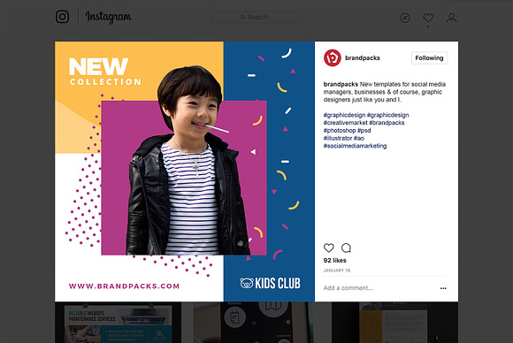 Kids Fashion Social Media Templates in Instagram Templates - product preview 15