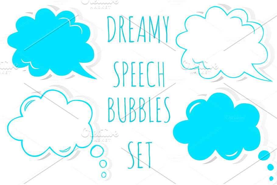 Speech bubbles set in Illustrations - product preview 8