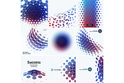 Mega Set of Abstract vector design round elements for graphic template