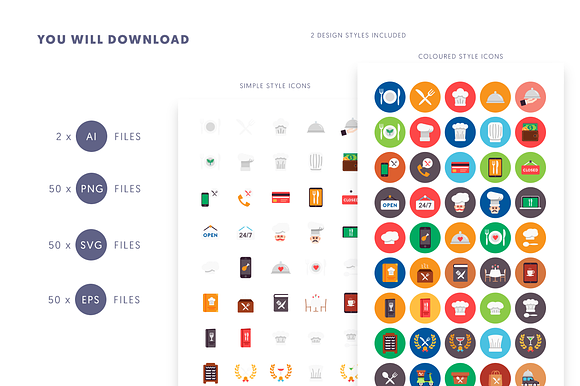 50 Restaurant Icons in Food Icons - product preview 9