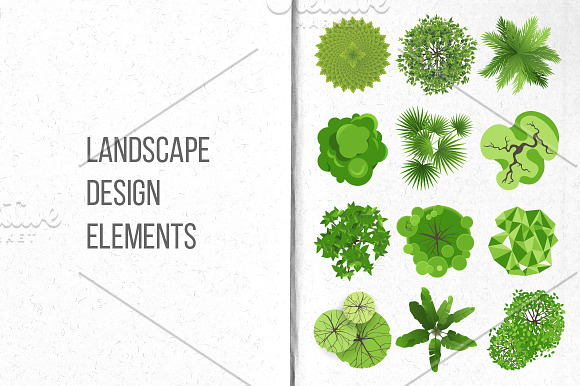Landscape design elements in Illustrations - product preview 1