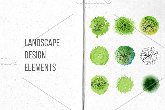 Landscape design elements in Illustrations - product preview 2