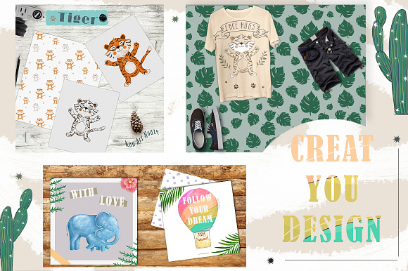 Cute Friends Jungle Party in Illustrations - product preview 3