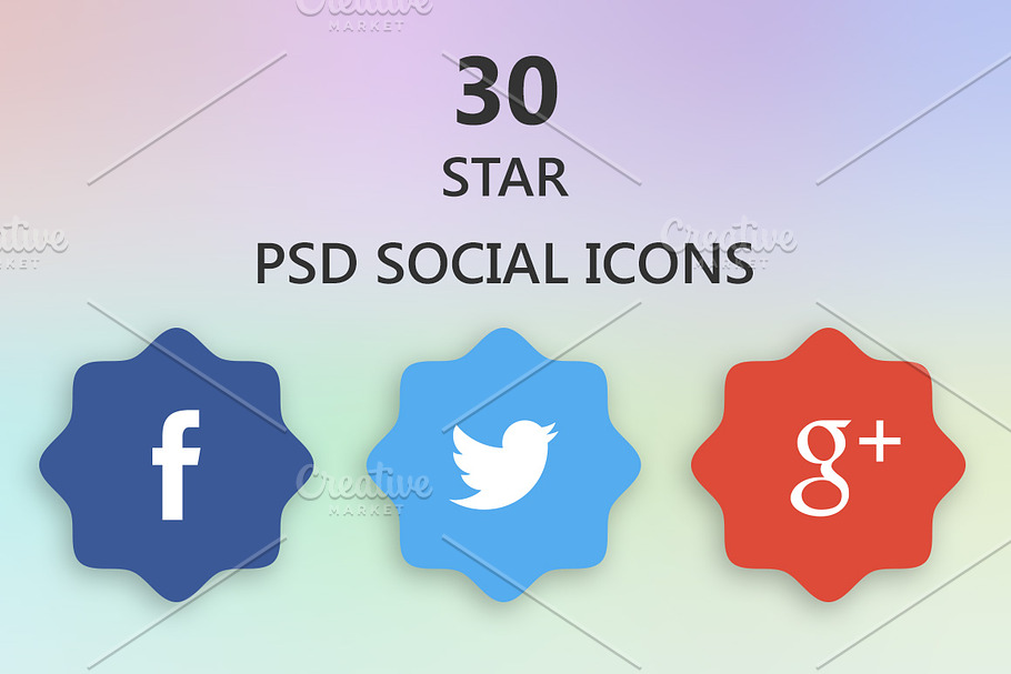 Nice Star Shaped Social Icons in Graphics - product preview 8