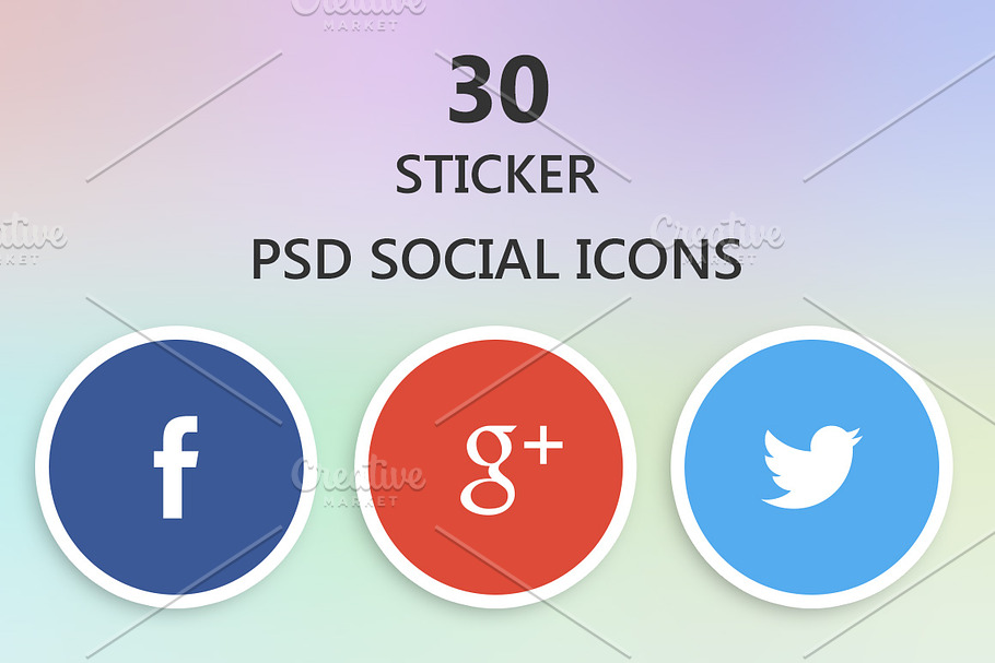 Social Icons - Sticker model in Graphics - product preview 8