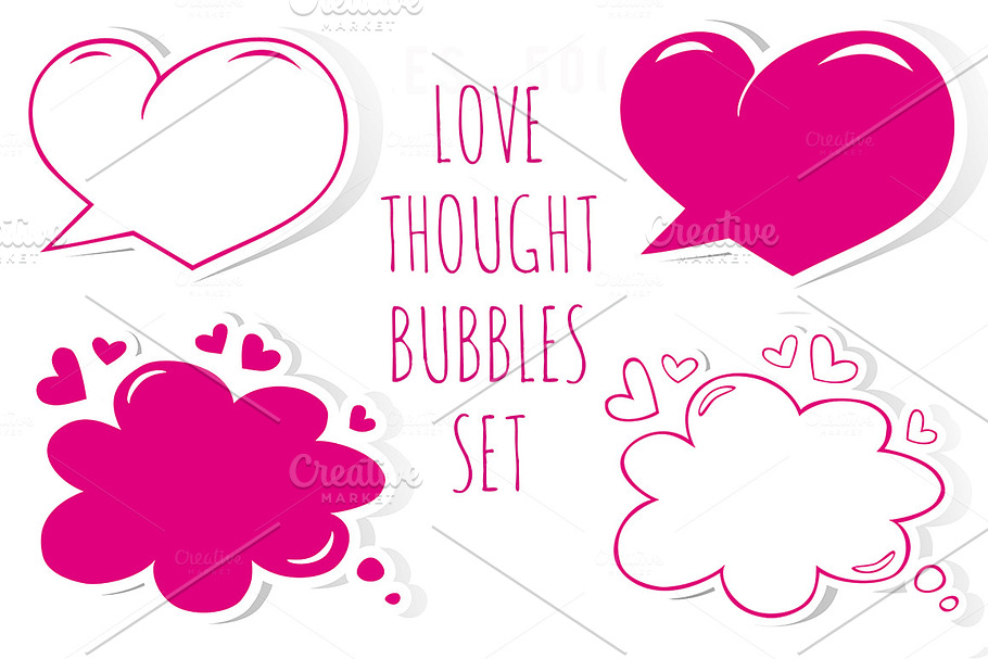 Romantic speech bubbles in Illustrations - product preview 8