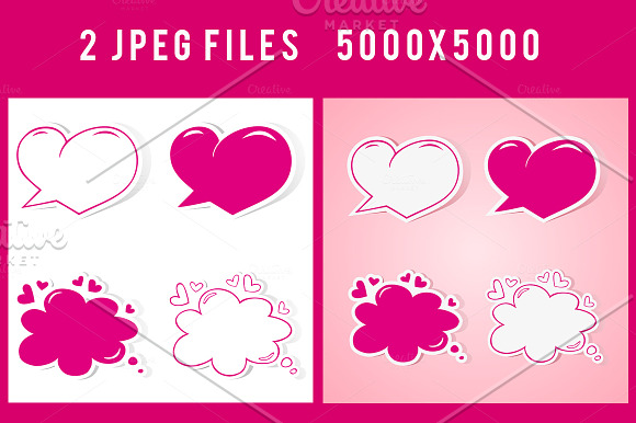 Romantic speech bubbles in Illustrations - product preview 1