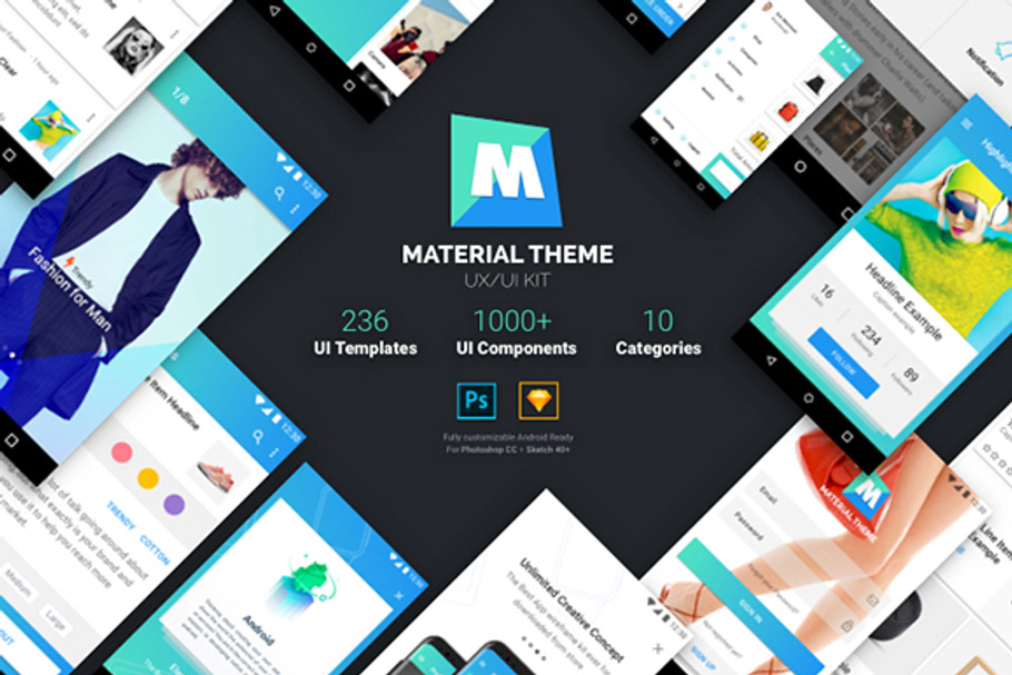 Material Theme UX/UI Kit 