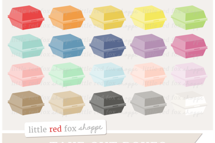 Take Out Box Clipart in Illustrations - product preview 8