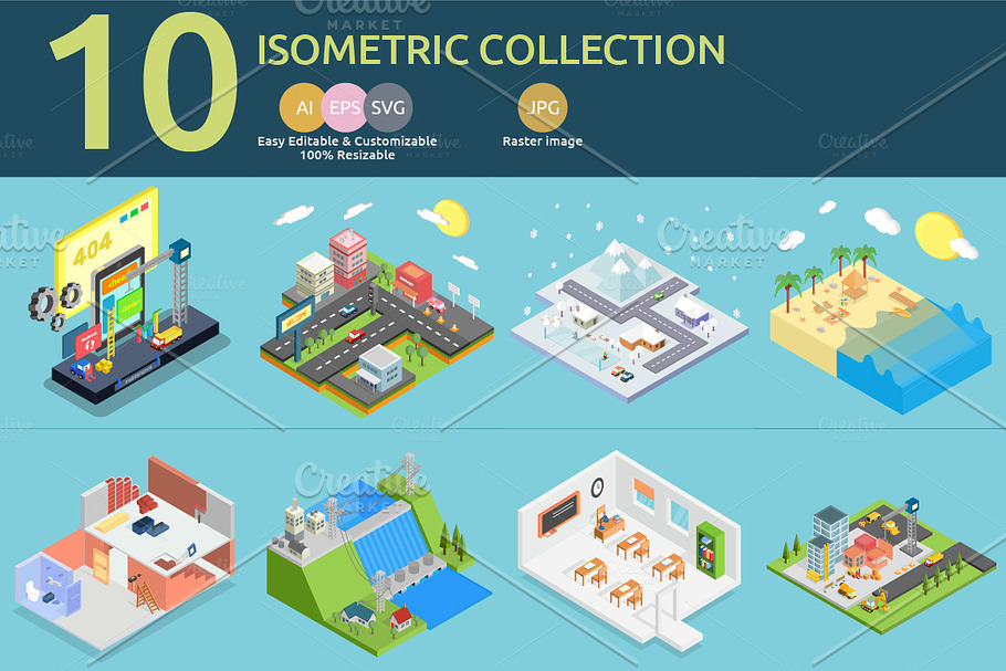 Isometric Collection in Illustrations - product preview 8