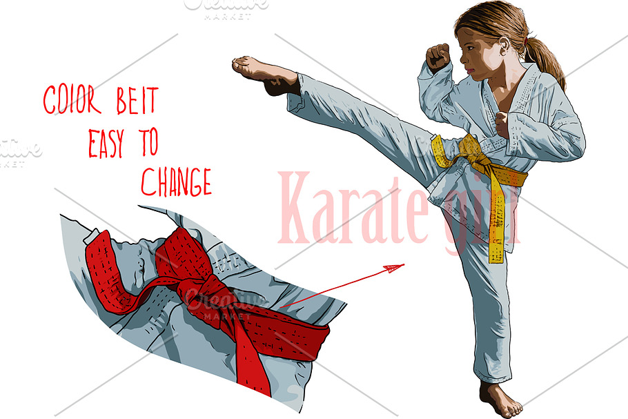 Karate Girl in Illustrations - product preview 8