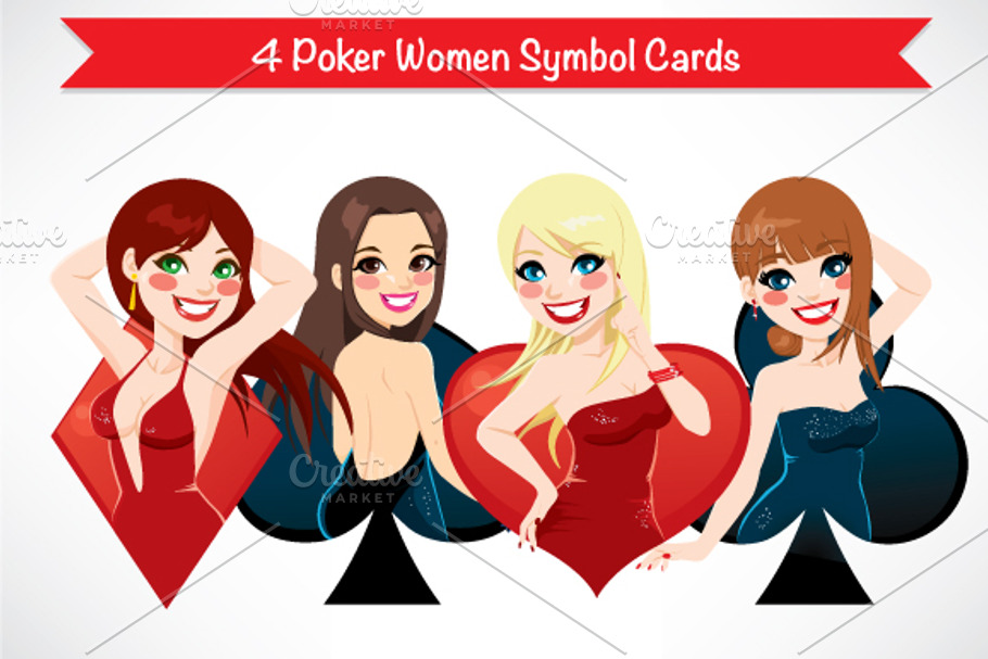 Poker Women Symbol Cards in Illustrations - product preview 8