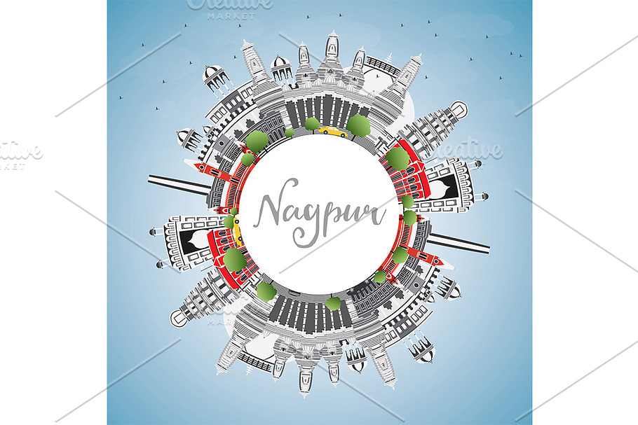 Nagpur Skyline with Gray Buildings