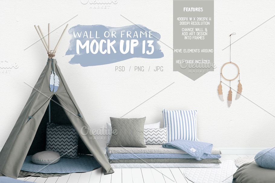 Kids Room Wall/Frame Mock Up 13 in Print Mockups - product preview 8
