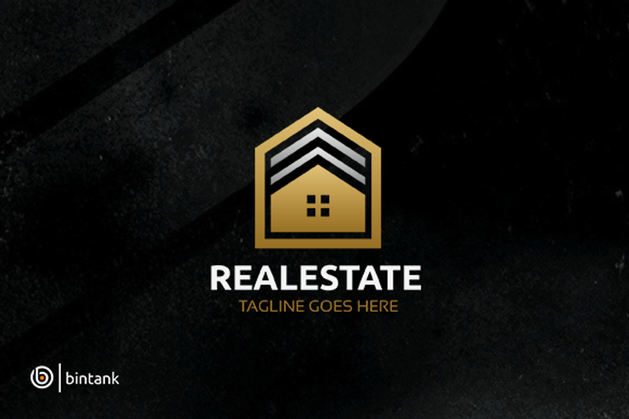 Simple Gold House - Real Estate Logo