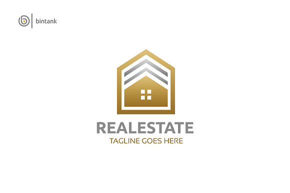 Simple Gold House - Real Estate Logo in Logo Templates - product preview 1