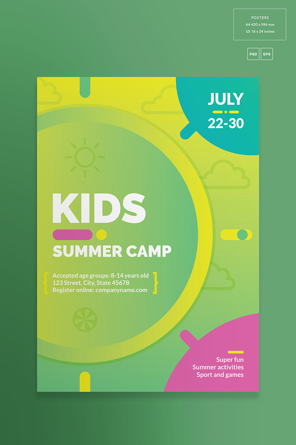 Posters | Summer Camp in Flyer Templates - product preview 2