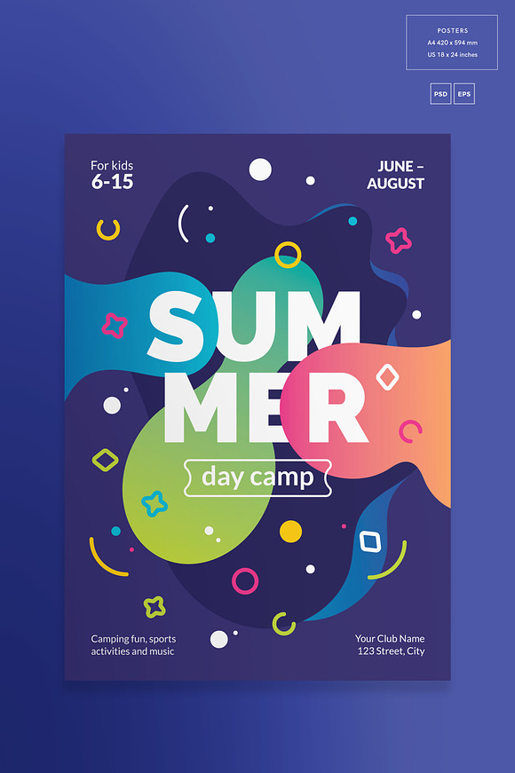 Posters | Summer Camp in Flyer Templates - product preview 1
