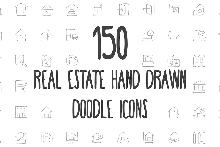 Real Estate Hand Drawn Doodle Icons