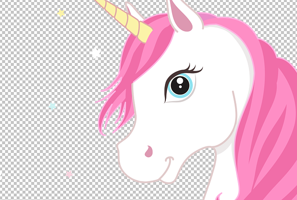 White unicorn head. Ai+EPS+PNG+JPG  in Illustrations - product preview 1