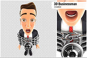 3D Businessman Chained