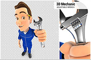3D Mechanic Adjustable Wrench