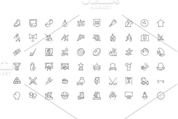 200 Sports Hand Drawn Doodle Icons in Sports Icons - product preview 3