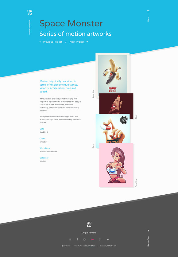 Qusq Pro - Unique Colorful Portfolio in WordPress Portfolio Themes - product preview 3