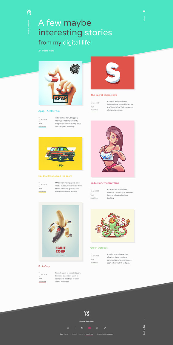 Qusq Pro - Unique Colorful Portfolio in WordPress Portfolio Themes - product preview 5