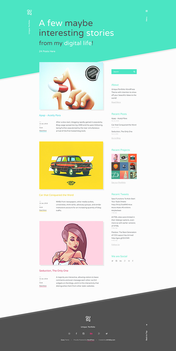 Qusq Pro - Unique Colorful Portfolio in WordPress Portfolio Themes - product preview 6