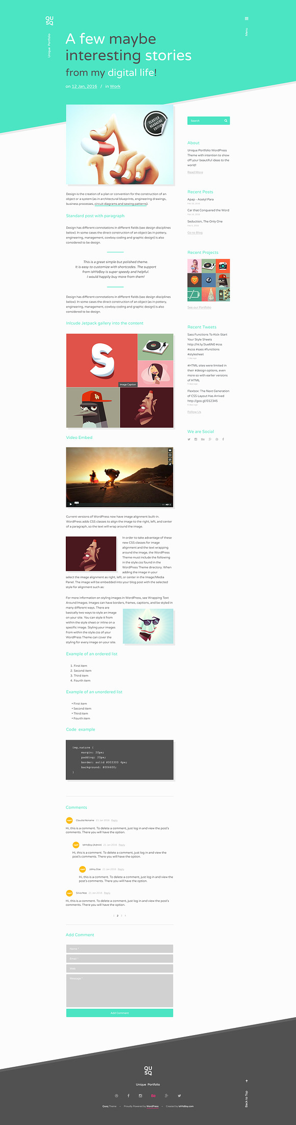 Qusq Pro - Unique Colorful Portfolio in WordPress Portfolio Themes - product preview 7