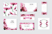 Watercolor Pink Floral Cards