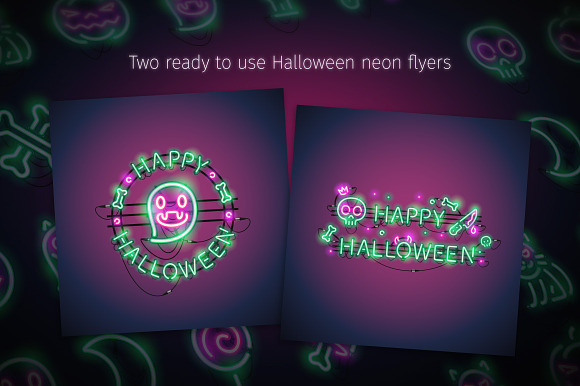 Halloween Neon Icons in Neon Icons - product preview 3