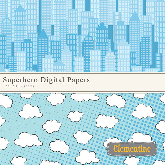 Superhero Digital Papers in Patterns - product preview 1