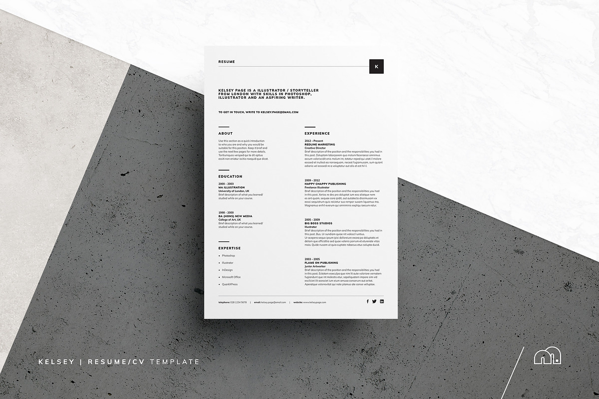 Resume/CV - Kelsey in Resume Templates - product preview 8