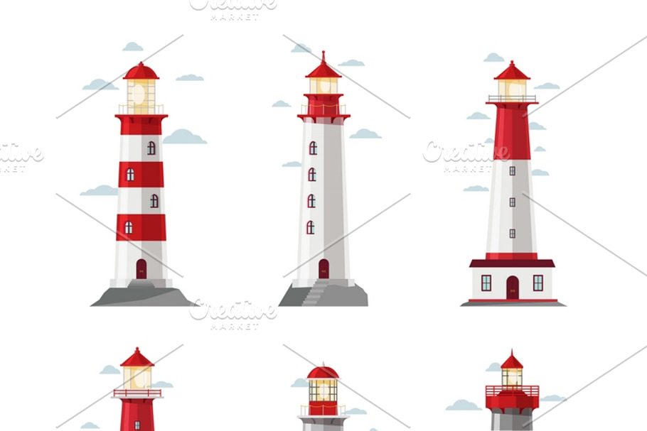 Cartoon lighthouse icons in Cartoon Icons - product preview 8
