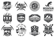 Vintage mountain expedition badges