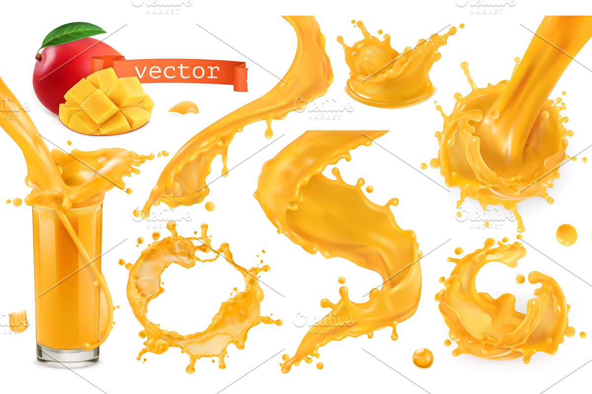 Orange paint splash. Vector in Illustrations - product preview 8